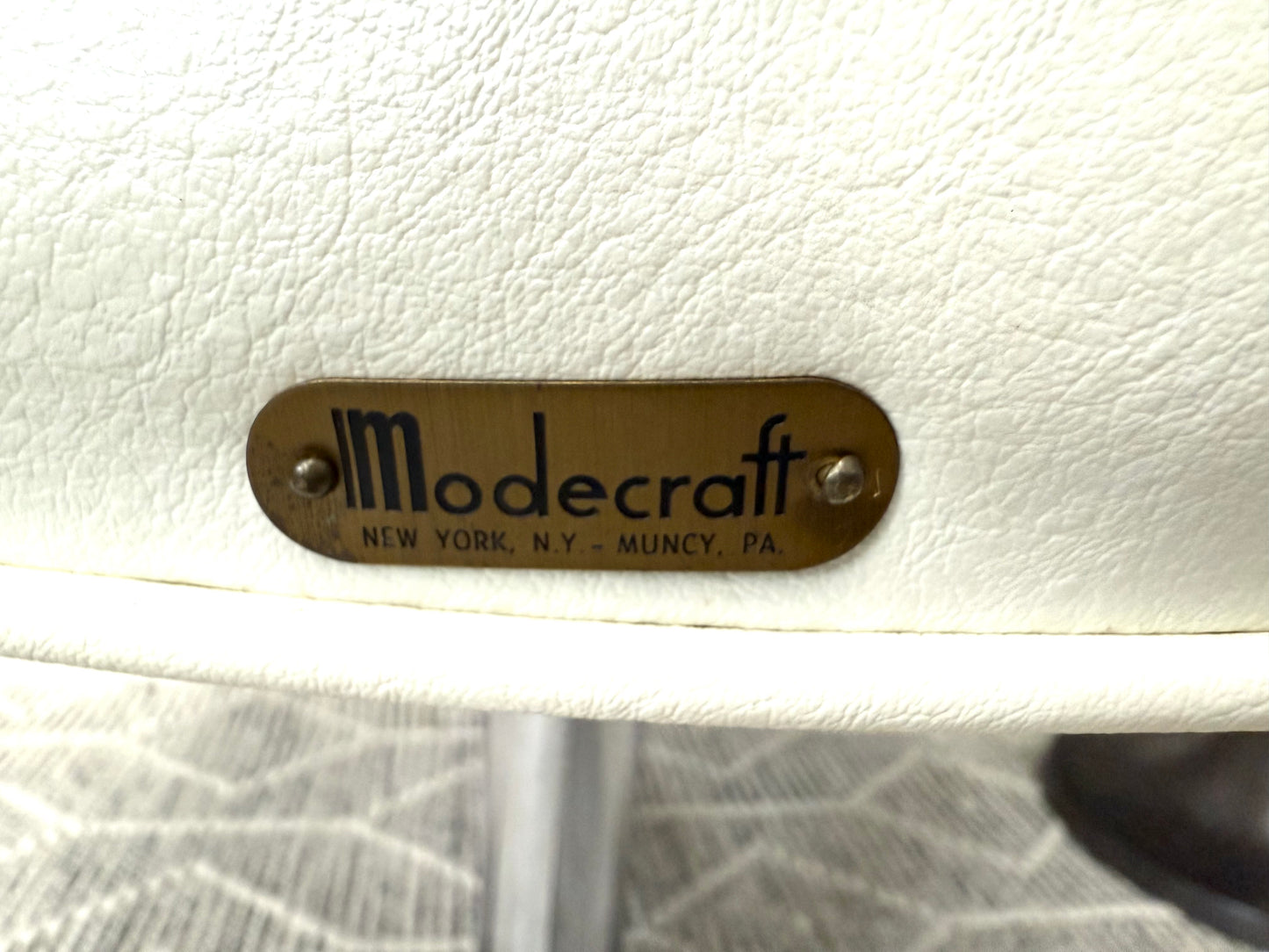 White MCM Swivel Chair Set