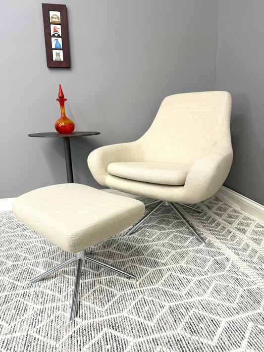 SOLD! Design Within Reach Noomi swivel Chair and Ottoman