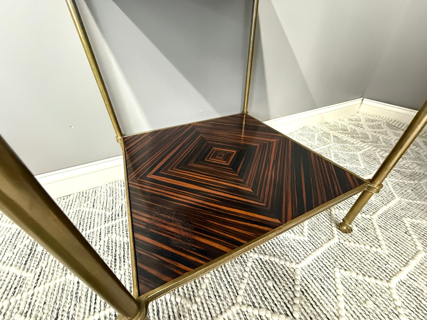 Century Furniture Brass and Walnut Side Table
