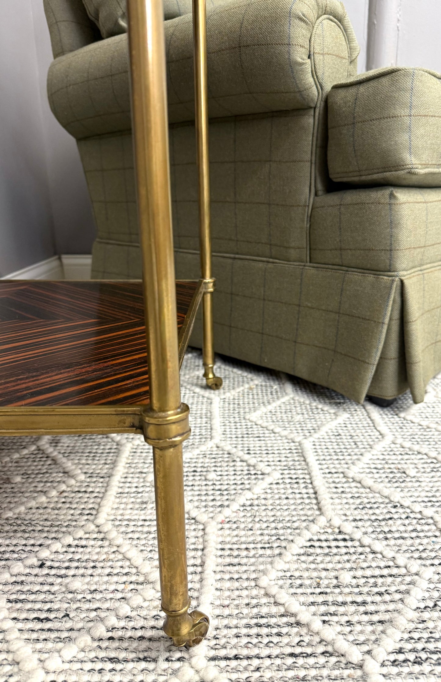 Century Furniture Brass and Walnut Side Table