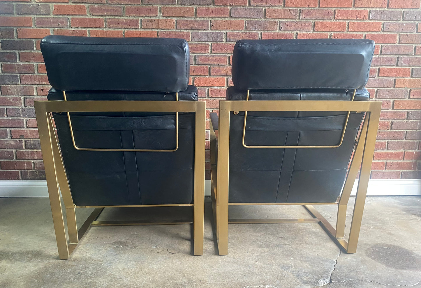 Moe’s Designer Paradiso Black Leather Club Chair Set