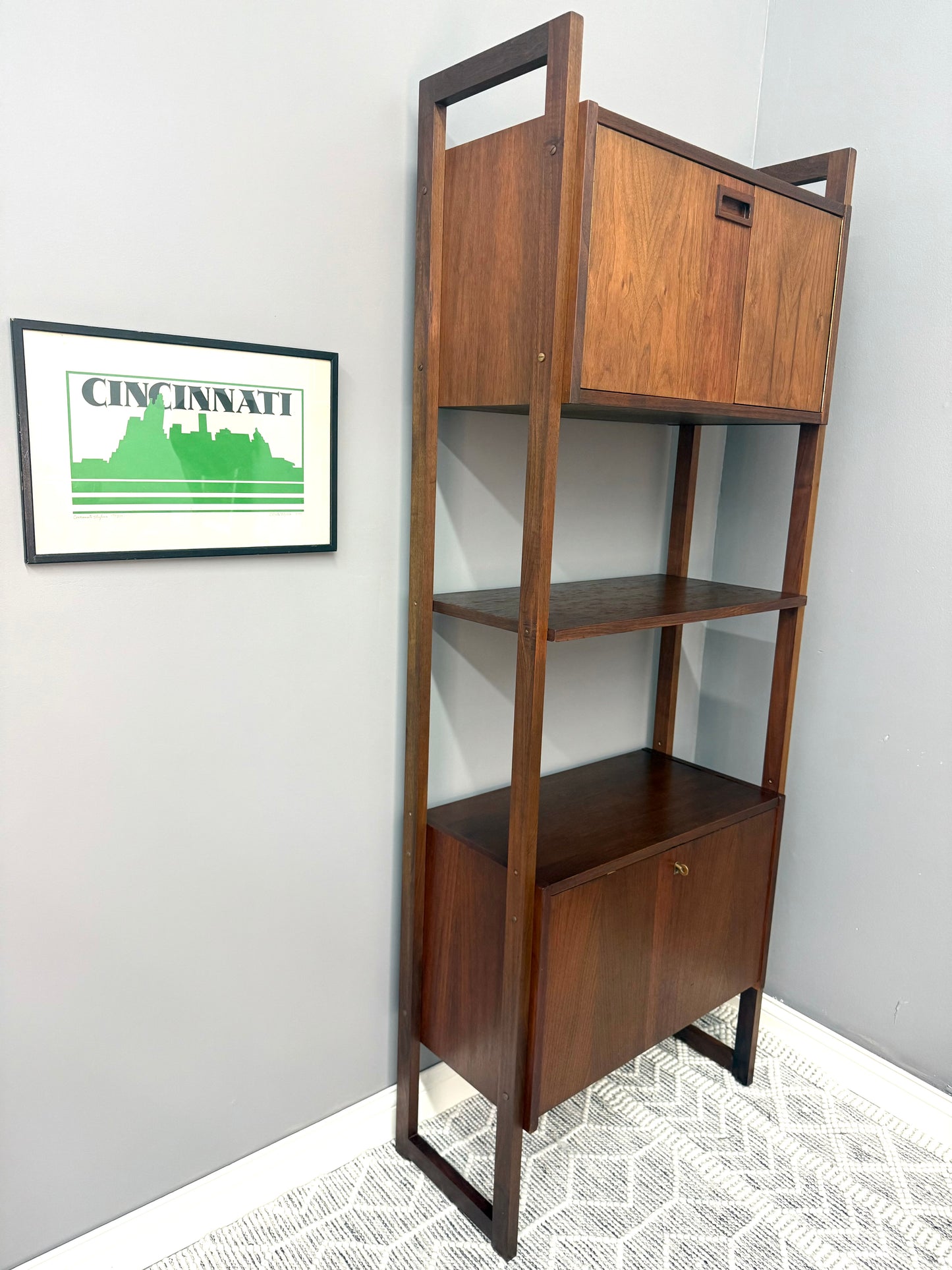 MCM Walnut Shef Unit or Room Divider