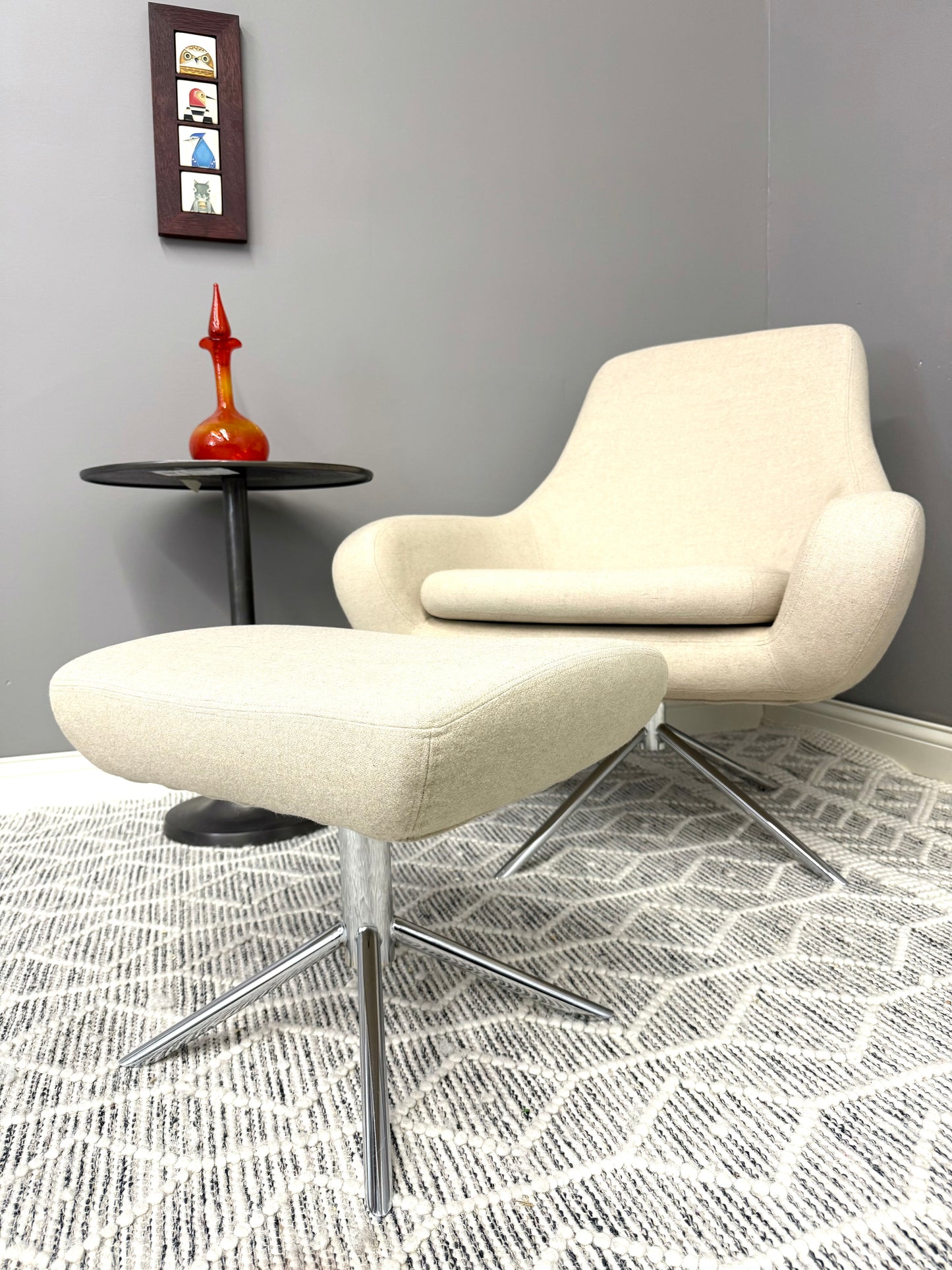 SOLD! Design Within Reach Noomi swivel Chair and Ottoman