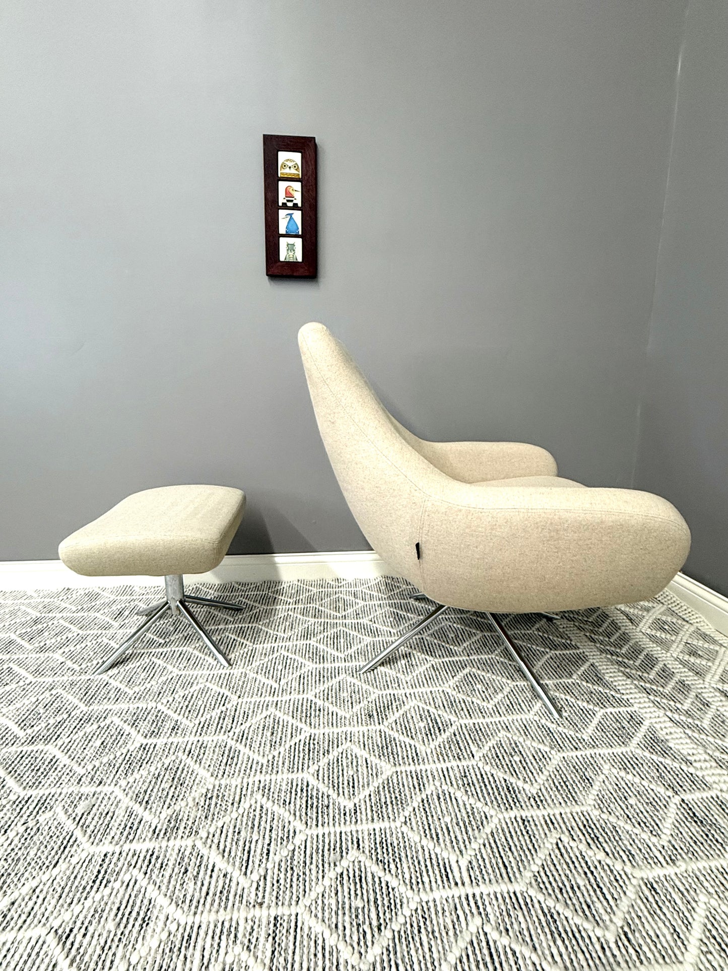 SOLD! Design Within Reach Noomi swivel Chair and Ottoman
