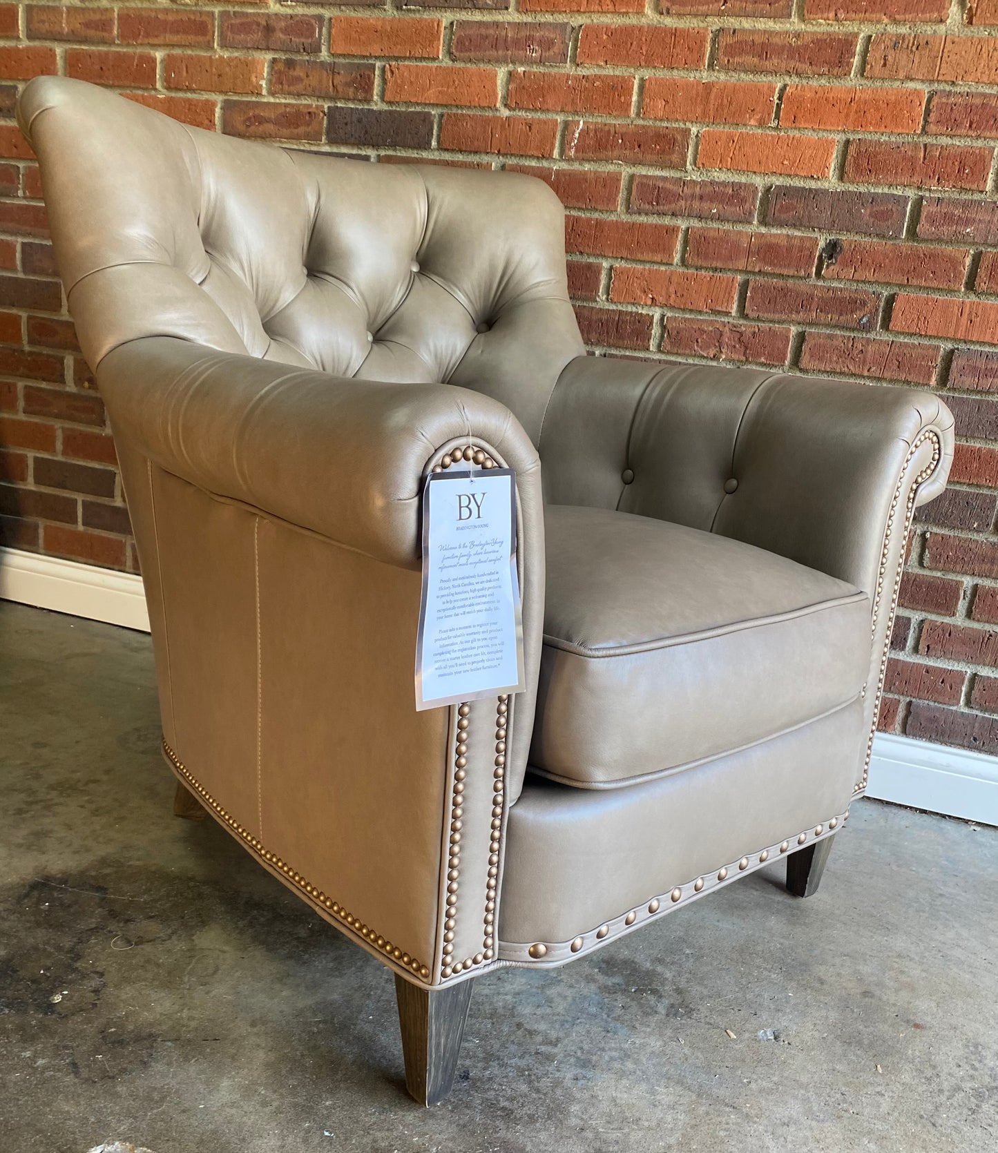 New! Bradington-Young Kirby Leather Club Chair