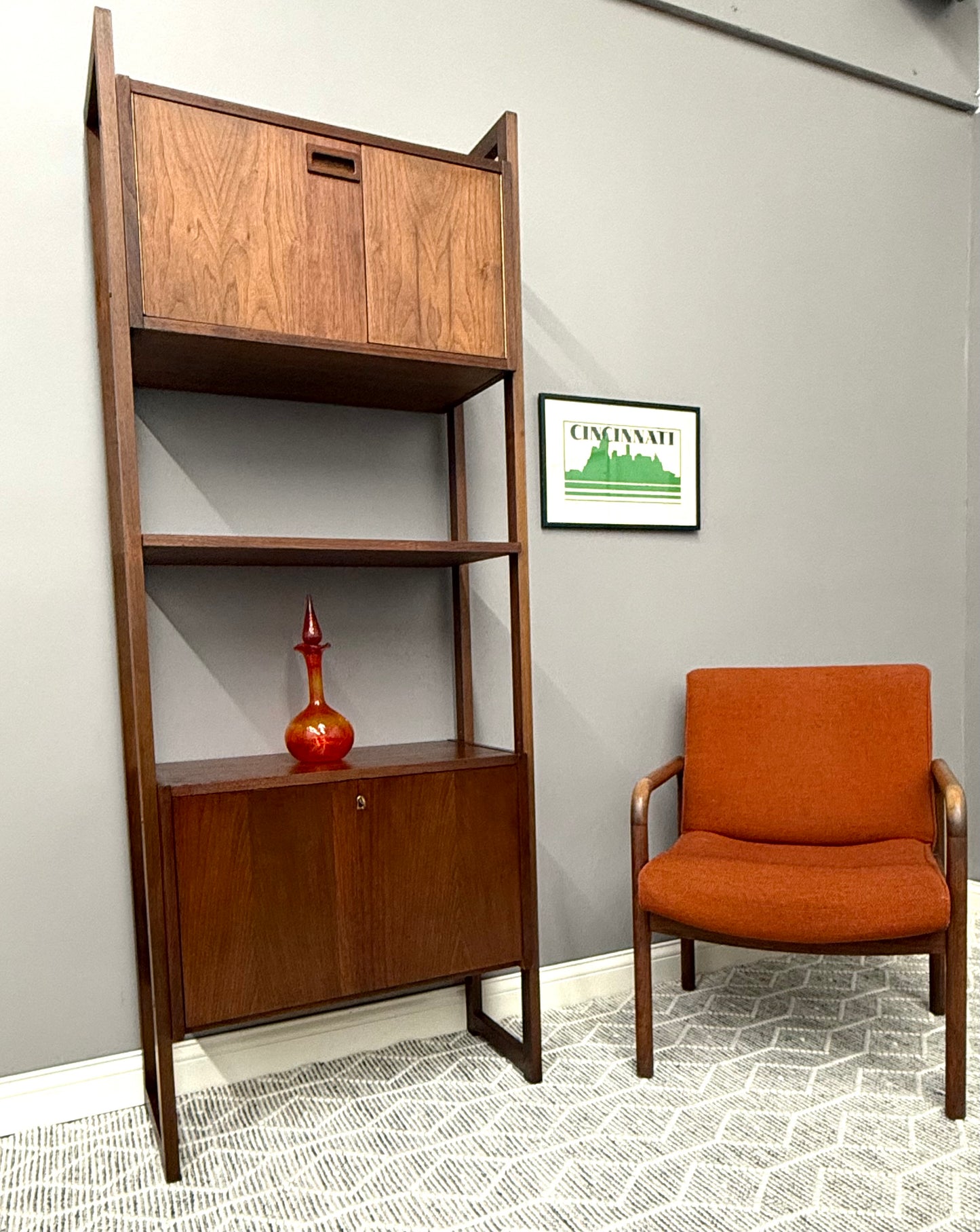 MCM Walnut Shef Unit or Room Divider