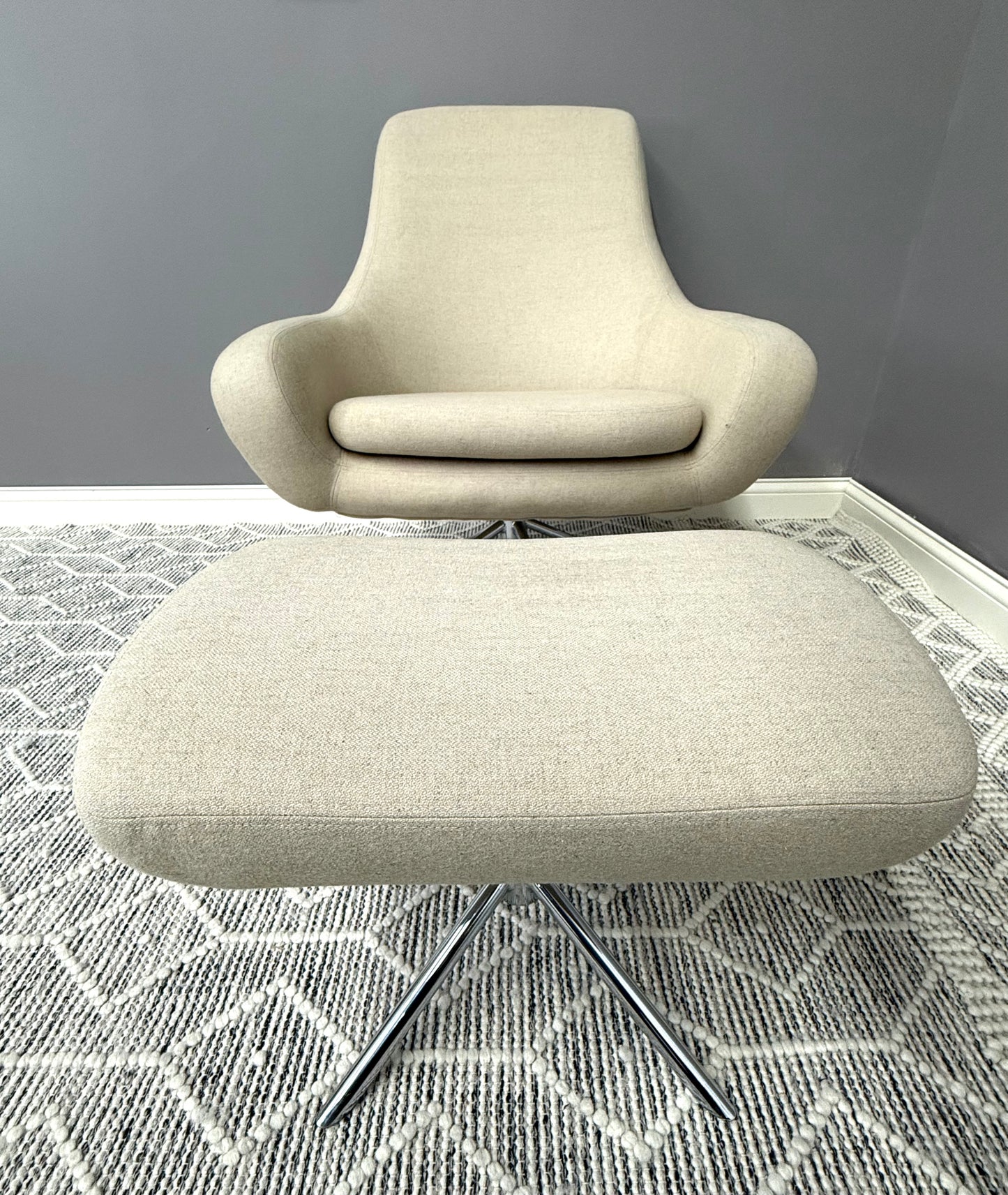 SOLD! Design Within Reach Noomi swivel Chair and Ottoman