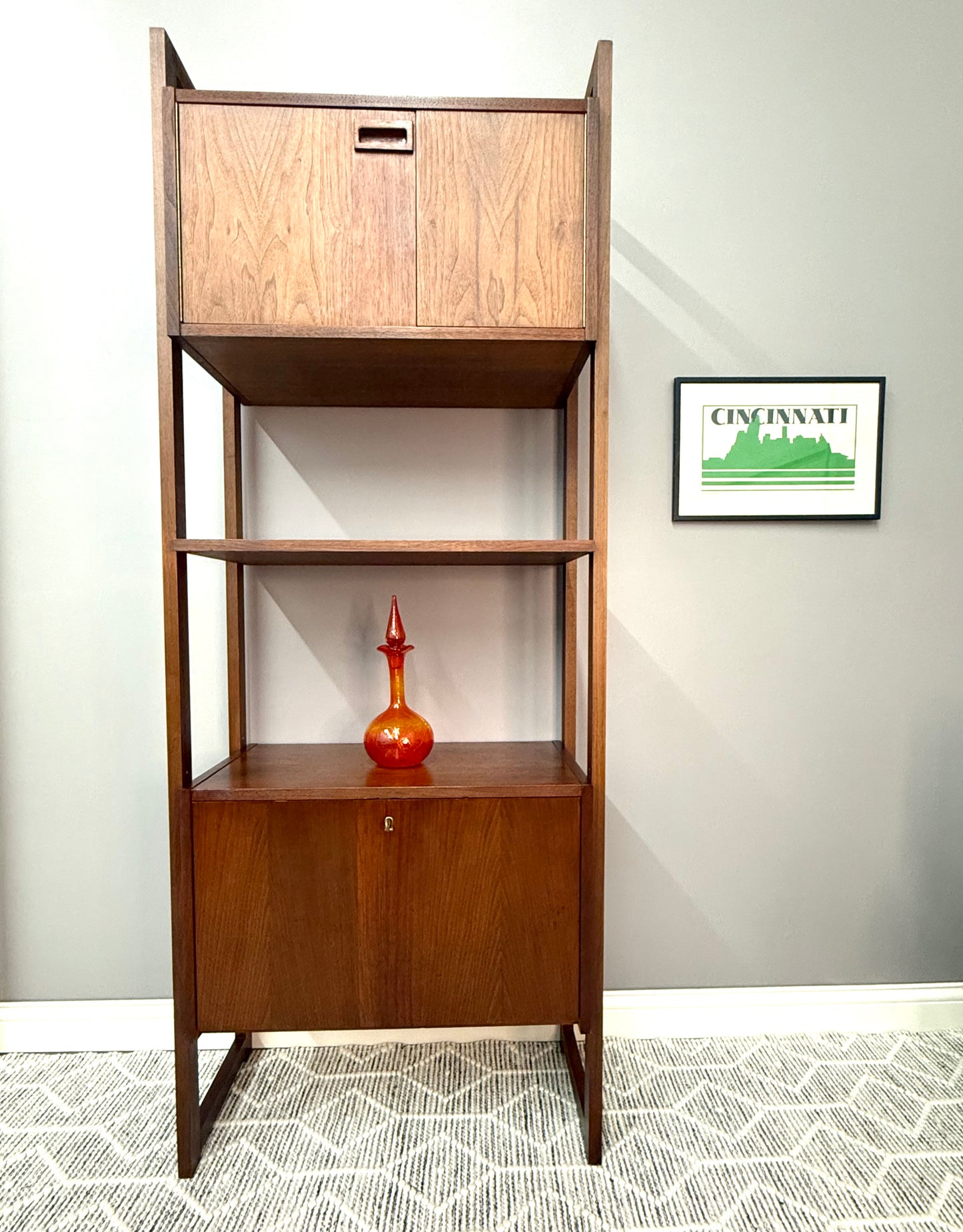 MCM Walnut Shef Unit or Room Divider