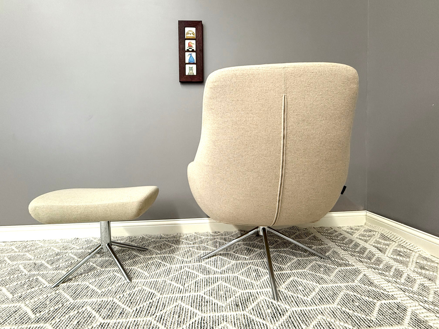 SOLD! Design Within Reach Noomi swivel Chair and Ottoman