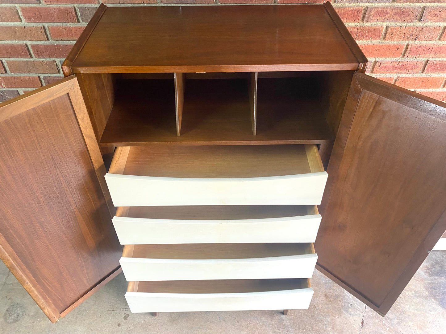 1,900-trade discount! American of Martinsville, MCM Cane front Wardrobe, Armoire, Dresser