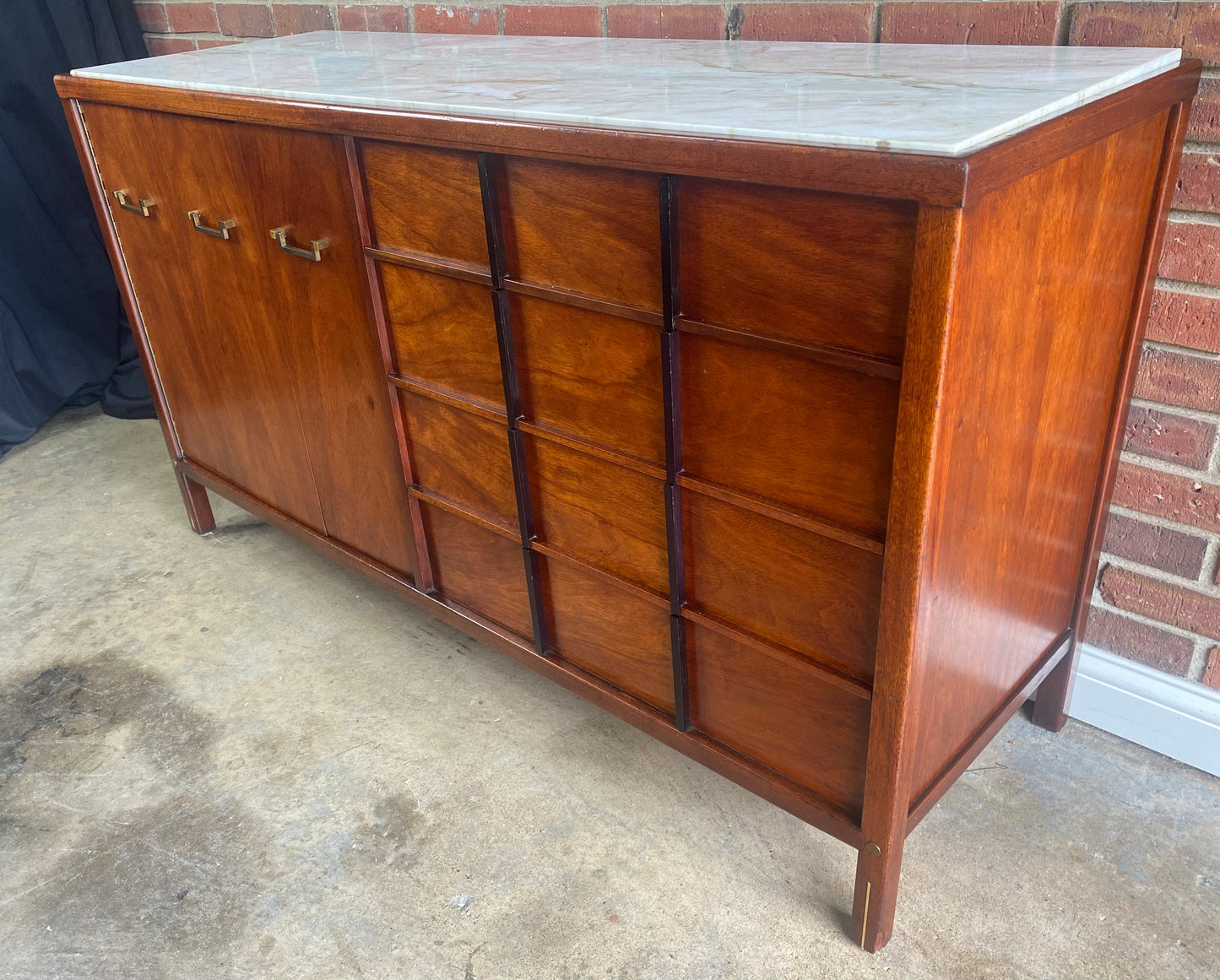 American of Martinsville Walnut credenza