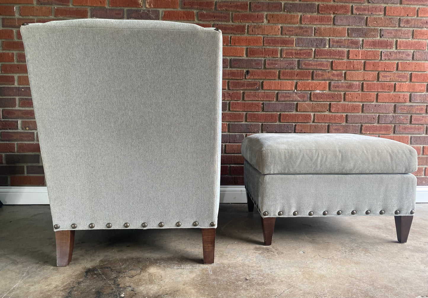 Custom Lounge Chair and Ottoman by Hickory Chair Co.