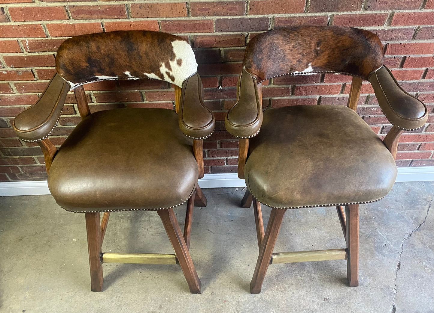 Old Hickory Tannery, Custom Barstool and Mirror Set