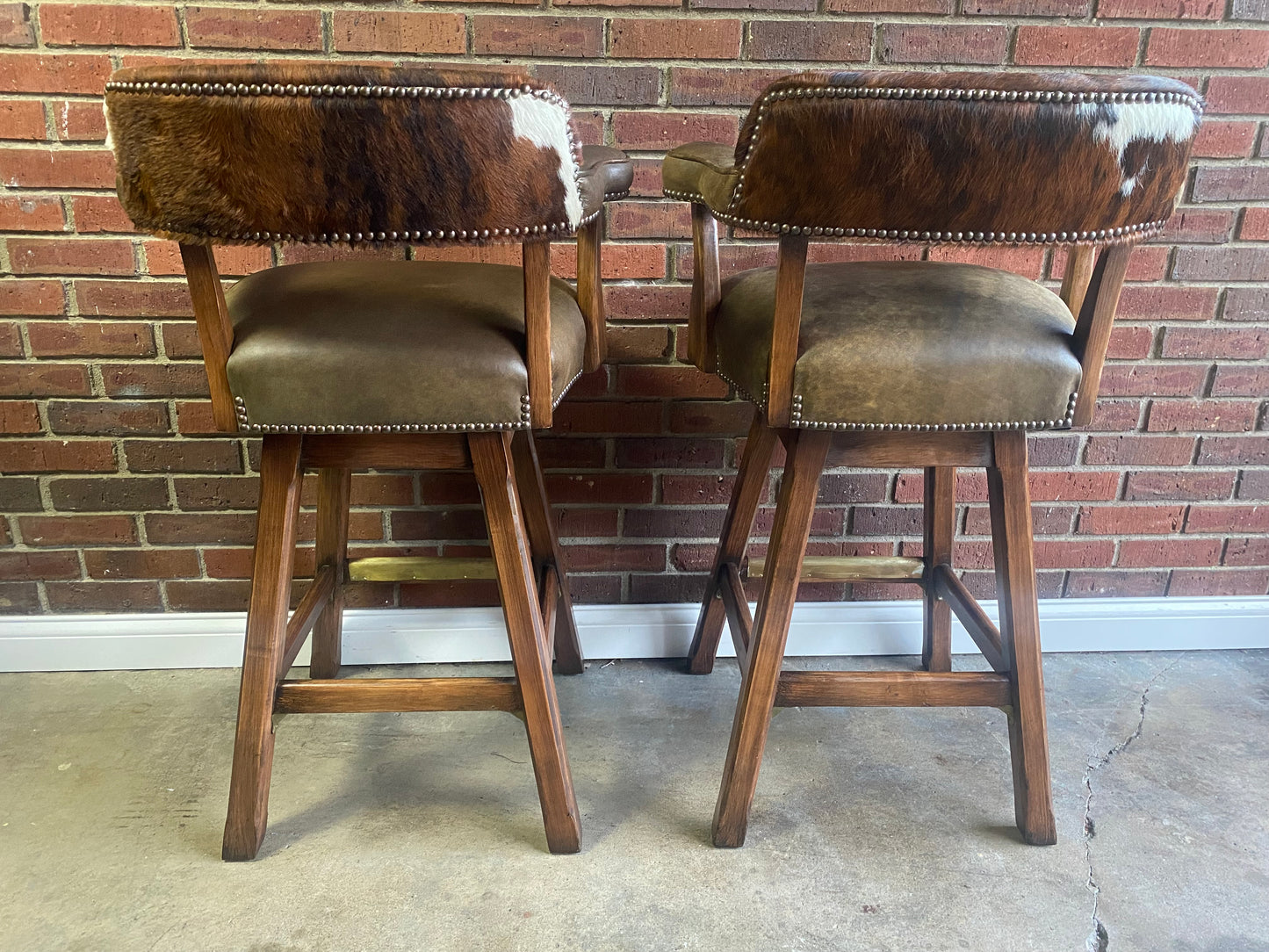 Old Hickory Tannery, Custom Barstool and Mirror Set