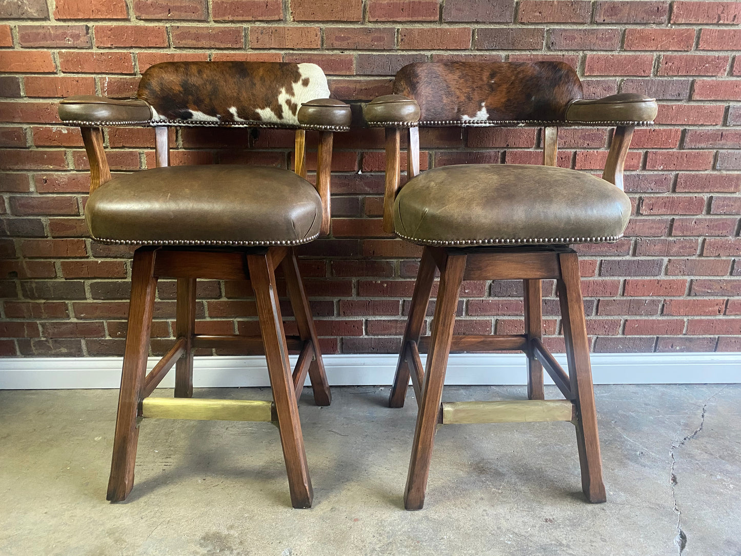 Old Hickory Tannery, Custom Barstool and Mirror Set