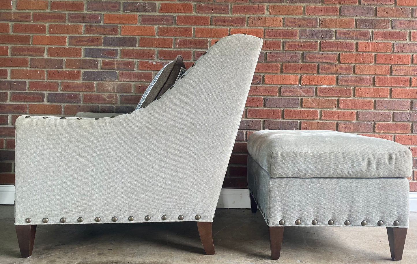 Custom Lounge Chair and Ottoman by Hickory Chair Co.