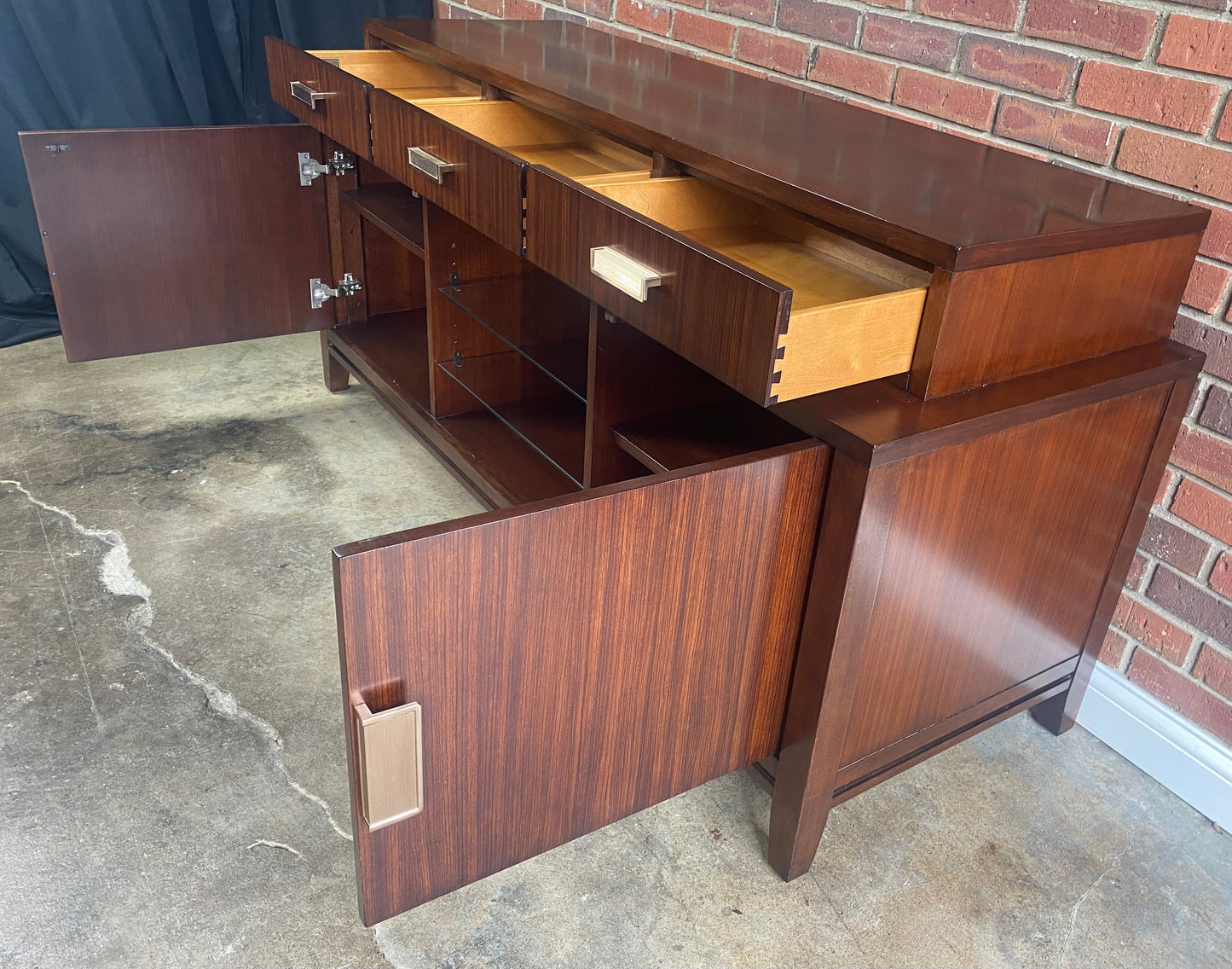 Lexington Walnut Modern Credenza  Contemporary Designer Sideboard