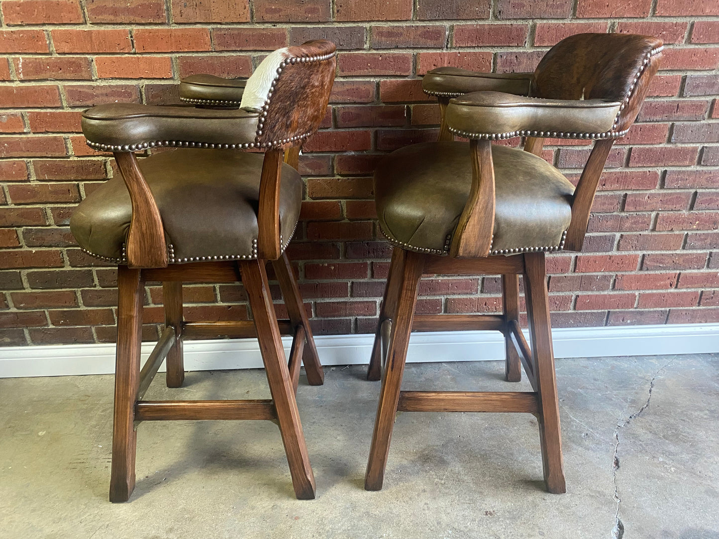 Old Hickory Tannery, Custom Barstool and Mirror Set