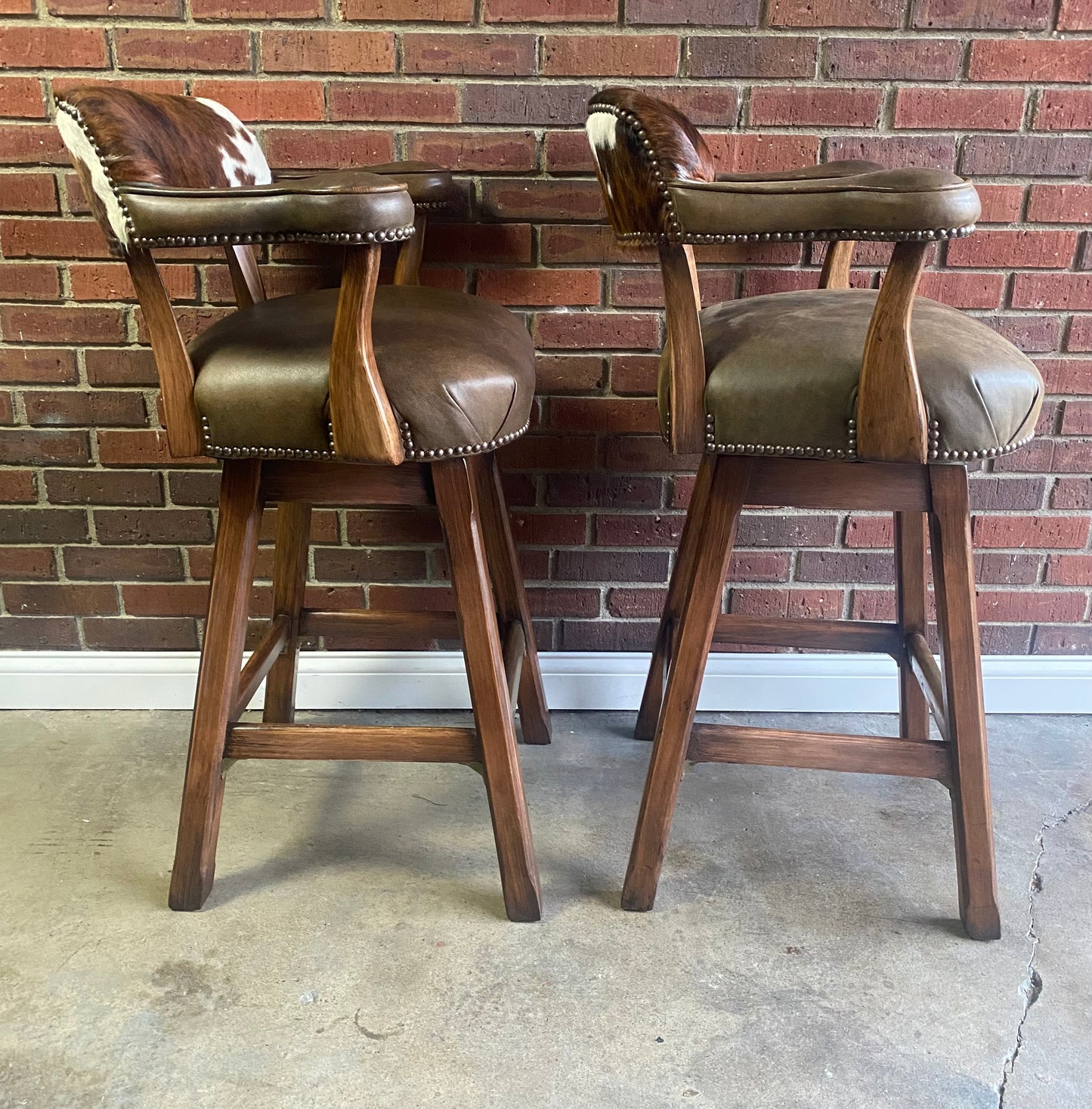 Old Hickory Tannery, Custom Barstool and Mirror Set