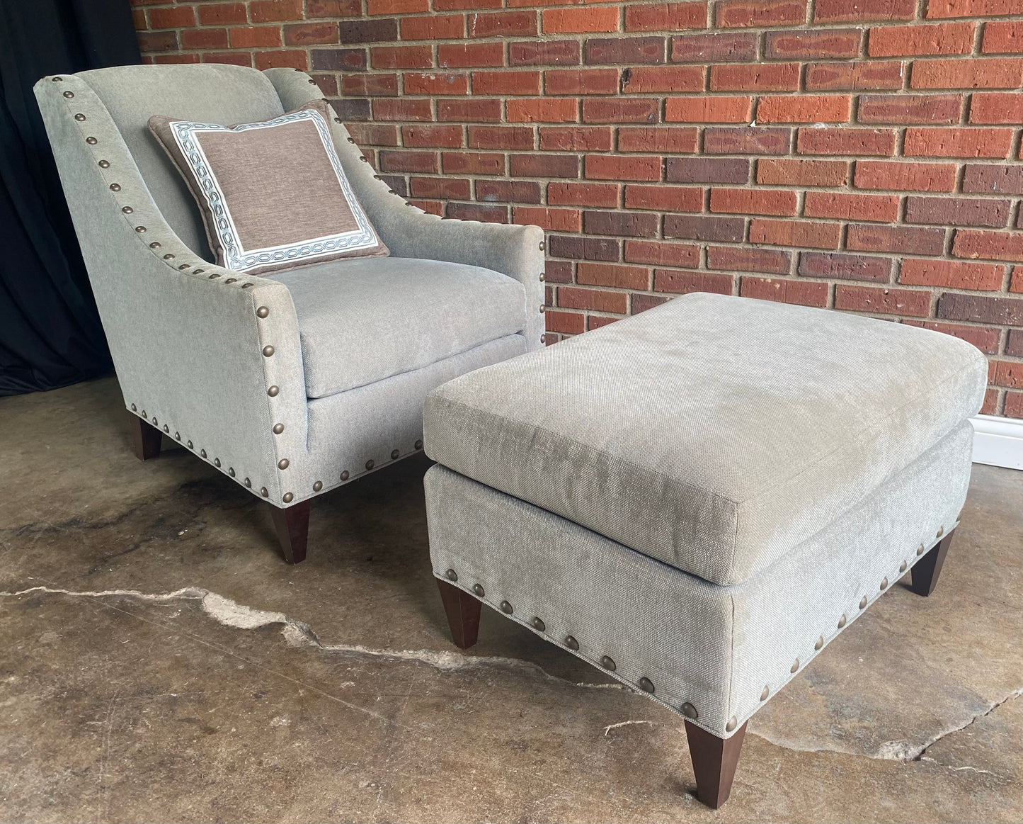 Custom Lounge Chair and Ottoman by Hickory Chair Co.