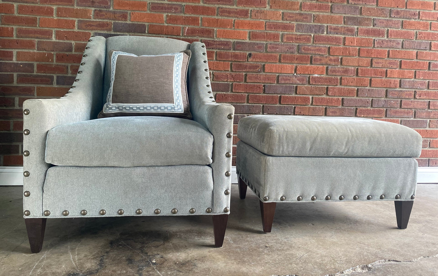 Custom Lounge Chair and Ottoman by Hickory Chair Co.