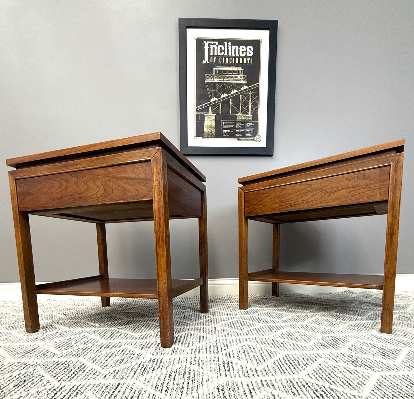 MCM side table end table nightstand set