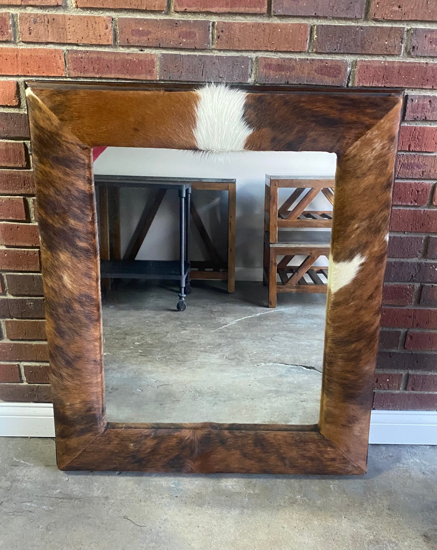 Old Hickory Tannery, Custom Barstool and Mirror Set