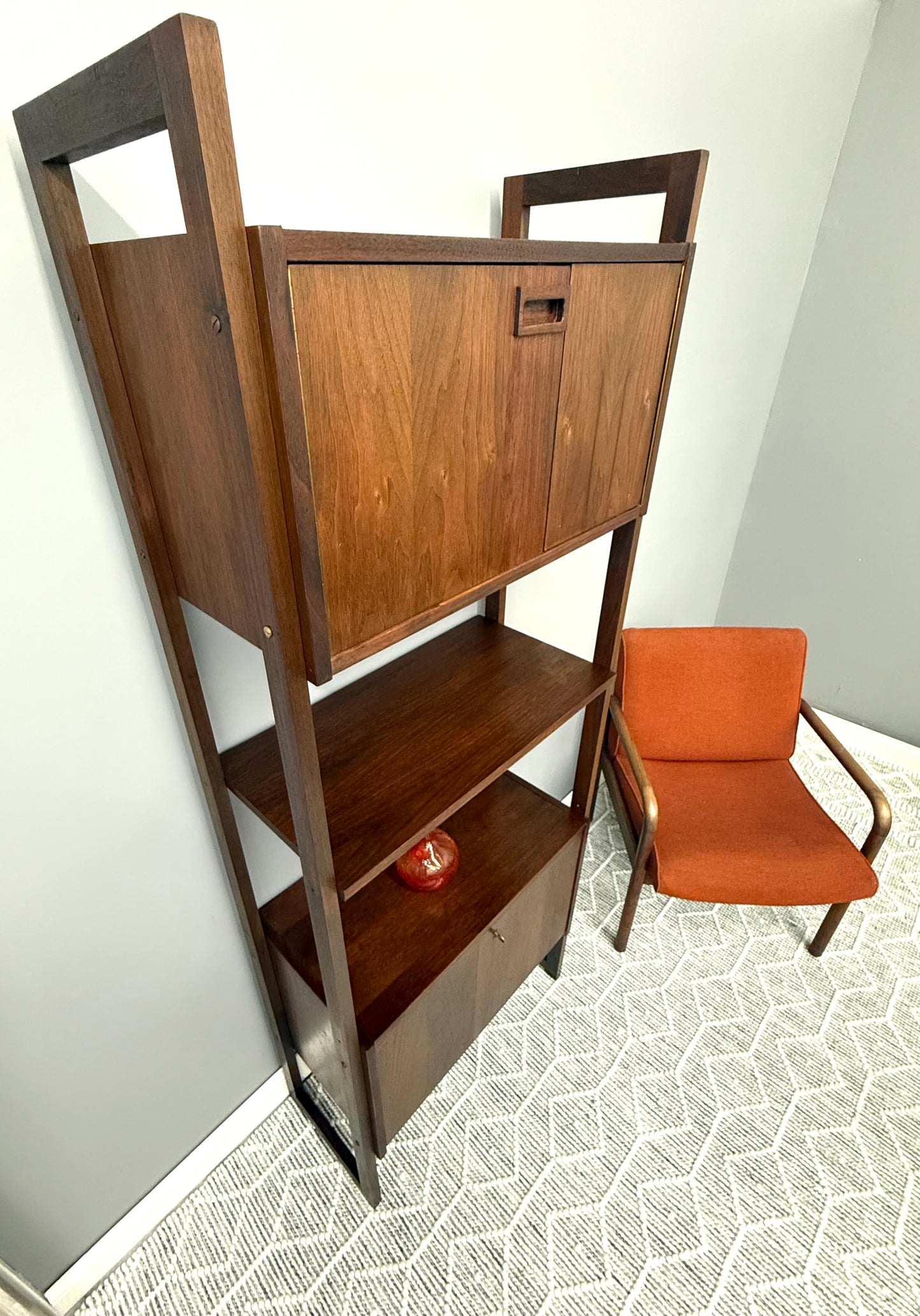 MCM Walnut Shef Unit or Room Divider