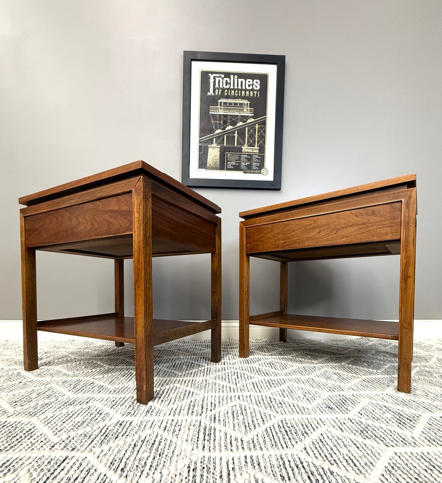 MCM side table end table nightstand set