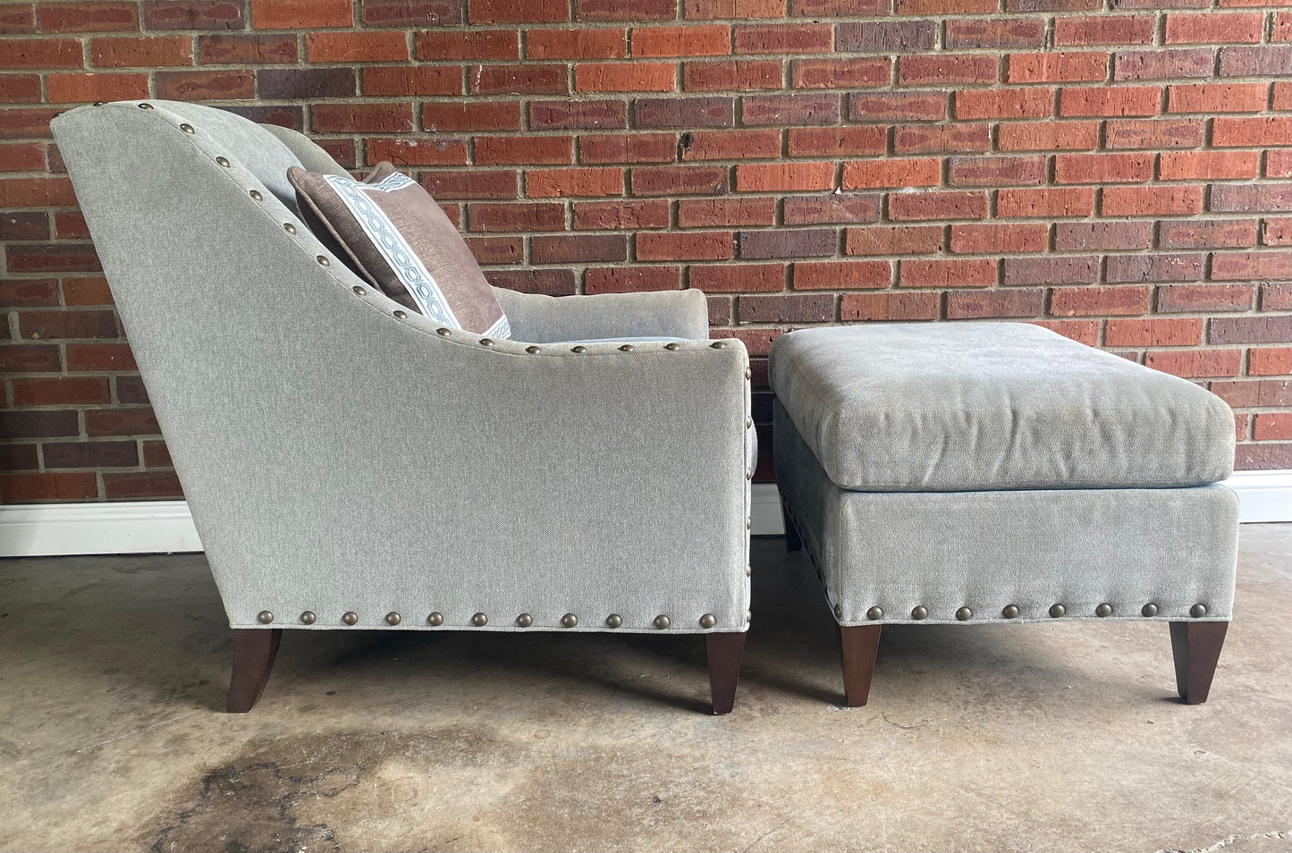 Custom Lounge Chair and Ottoman by Hickory Chair Co.