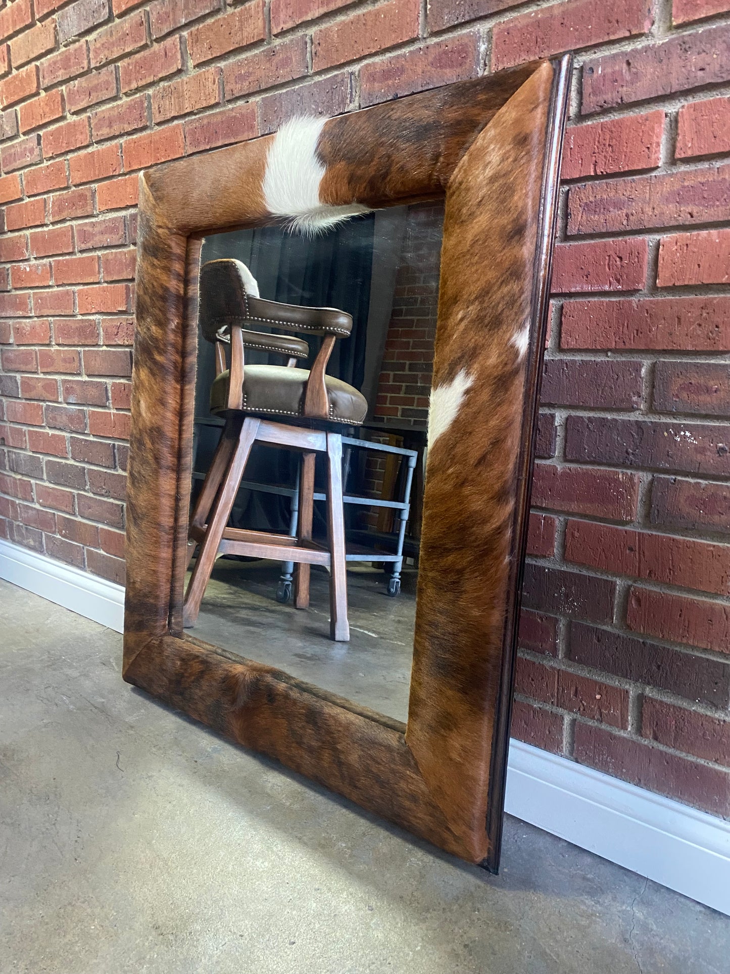 Old Hickory Tannery, Custom Barstool and Mirror Set