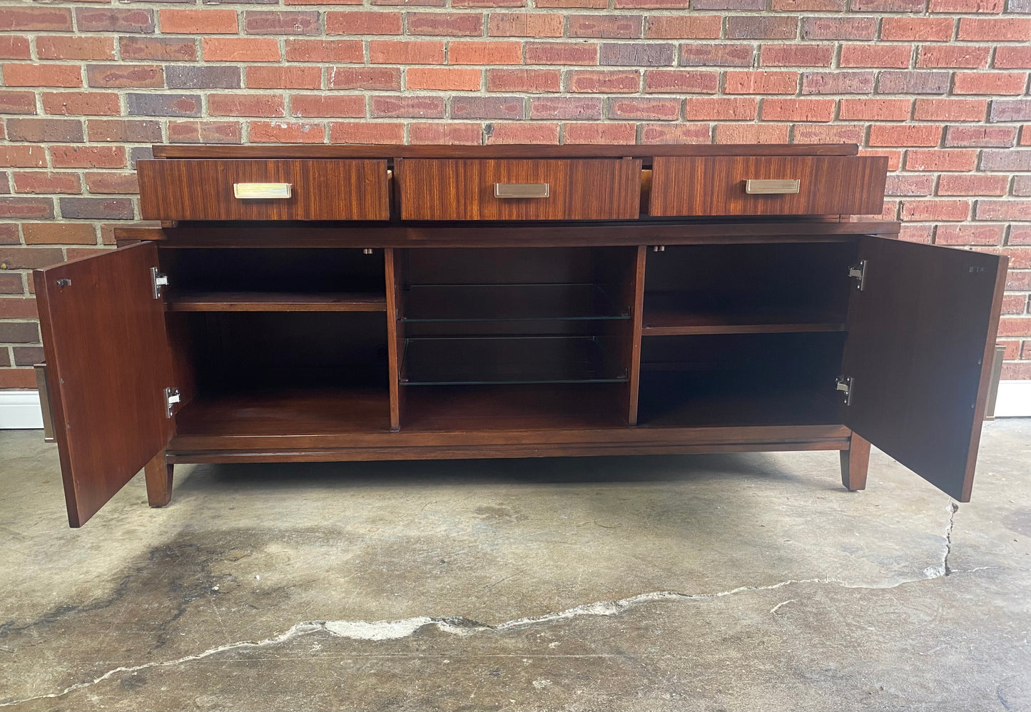 Lexington Walnut Modern Credenza  Contemporary Designer Sideboard