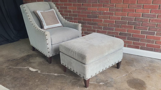 Custom Lounge Chair and Ottoman by Hickory Chair Co.